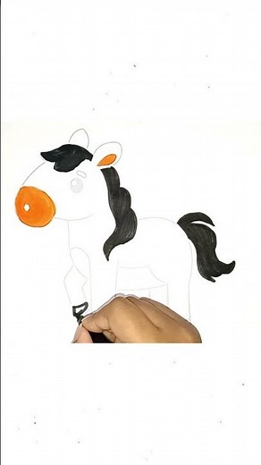 How to Draw a Horse Easily Step-by-Step Tutorial for Kids And Toddlers | Drawing For Baby | Part 01