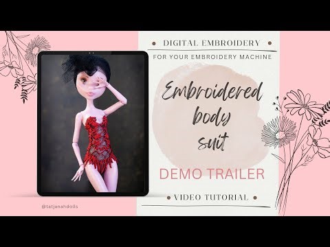 Embroidered Body Corset / Monster high Dolls ( basic + adult 1:6 scale) Video Tutorial DEMO TRAILER