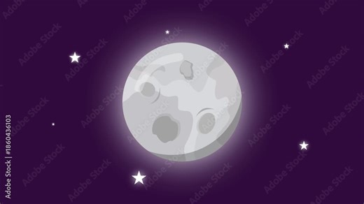 animated video of moon rotating among the stars.mp4