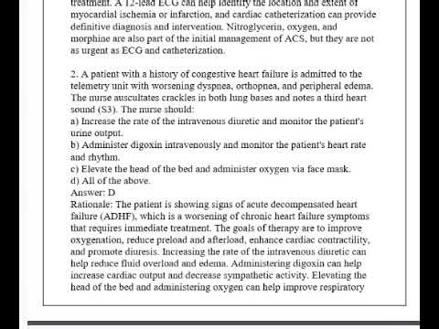 NURSING CLINICALS Telemetry Unit Review Exam Q & A 2026 (Complete And Verified Study material)