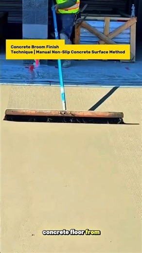 Concrete Broom Finish Technique | Manual Non-Slip Concrete Surface Method.