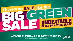 Get more bang for your buck with Big Green Sale Bundle Deals! Browse our catalogue for more massive savings https://bit.ly/3KoKavM or in-store https://bit.ly/44pvuVv. Only valid until 6 August 2023! Ts & Cs apply. | House & Home