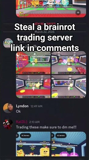 My steal a brainrot trading server link In comments