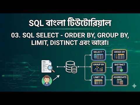 03. SQL SELECT - ORDER BY, GROUP BY, LIMIT, DISTINCT, COUNT, MIN, MAX, SUM, AVG ভালো করে শিখুন