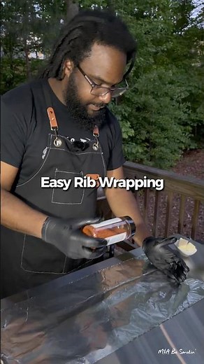Quick and easy way to wrap my ribs during the 3 2 1 method #bbq #outdoorcooking #shorts