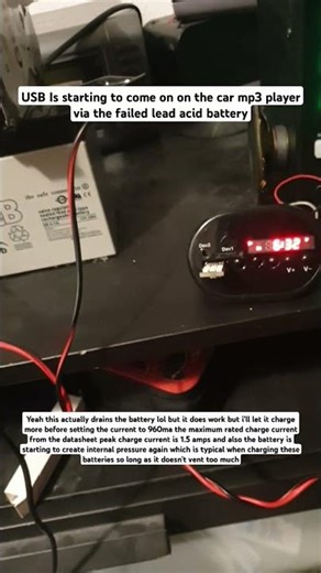 USB Is freaking out om the car mp3 player on the broken lead acid battery