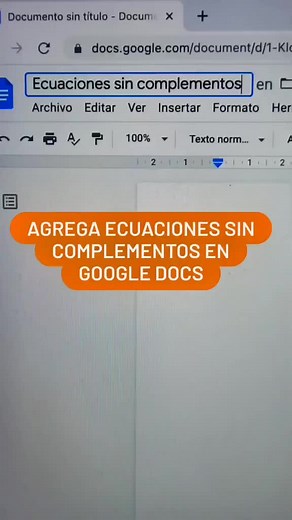 Agrega ECUACIONES o FÓRMULAS SIN instalar COMPLEMENTOS en GOOGLE DOCS #tutoriales #google #googledocs #aurealaneducion