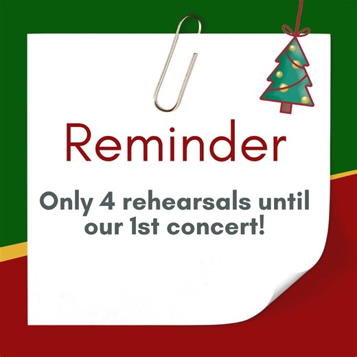 There are only 4 rehearsals left before our first concert of the season! Please remember that it is important to attend as many rehearsals as you can. Note: We WILL have rehearsal the Tuesday before Thanksgiving. See everyone this Tuesday 11/11@7:30pm! | Harrisonburg-Rockingham Concert Band