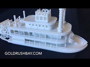 The Riverbelle - Miniature Model Steamboat Paddlewheeler from Gold Rush Bay - HO 1/87 Scale Trains