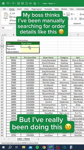 Mastering Index and Match Functions in Excel