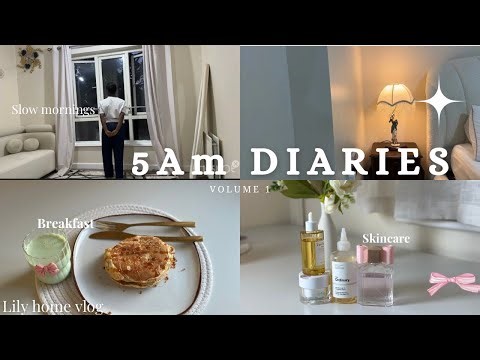 Productive ✨5am Routine Vlog/Fluffy pancakes/Slow Mornings/fall is here🍁 #morningroutine