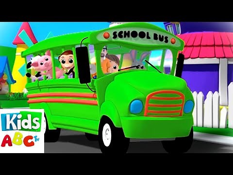 Green Wheels On The Bus | Nursery Rhymes And Kids Songs - Kids Abc Tv