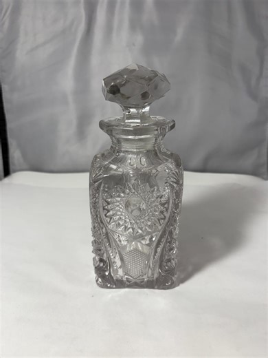 Antique Cut Glass Decanter With Stopper, Vintage Barware, Blown Glass, Etched Pattern, Early 20th Century, Gift Ready - Etsy