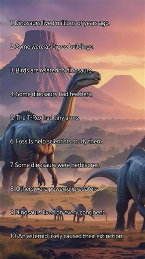 10 Fun Facts About Dinosaurs 🦖 #educational #fascinatinginformation