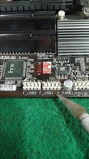 computer motherboard power switch conection. #gadget #computer #repair