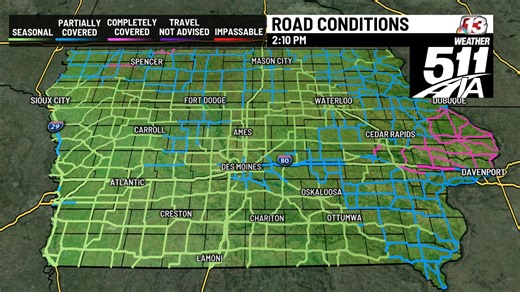 Blizzard creates hazardous road conditions in Iowa, DOT reopens I-80 & I-35