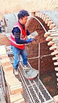 Mastering the Art of Brick Arches! 🧱 Artistic Construction Techniques #shorts