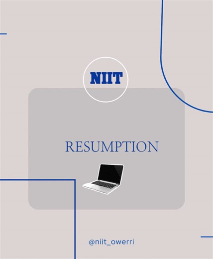 NIIT resumes today as we continue our commitment to quality training, skill development, and professional excellence. Join us today! Admission is always on. #niit #niitowerri #resumption #fyp #fypシ #viral