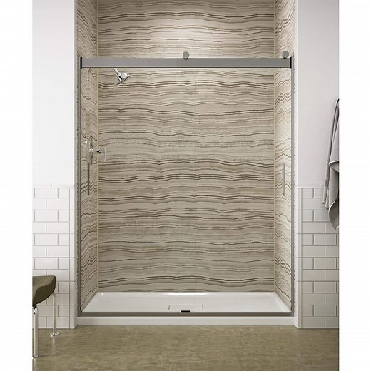 Reviews for KOHLER Levity 56-60 in. W x 74 in. H Frameless Sliding Shower Door in Bright Silver with 1/4 in. Thick Crystal Clear Glass | Pg 1 - The Home Depot