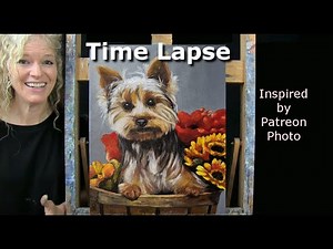 Learn How to Draw & Paint with Acrylics "CUTE AUTUMN DOG"-Easy Beginner Acrylic Tutorial-Time Lapse