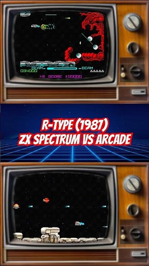 R-type (1987) ZX Spectrum vs arcade short retrogaming gameplay comparison footage #gaming #shorts