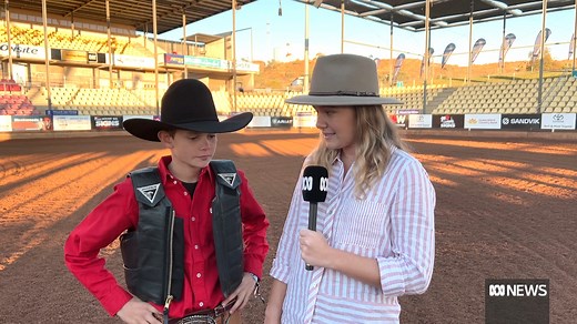 Competitors from New Zealand and USA among the entrants in the Mount Isa rodeo. ABC's Emily Dobson caught up with Texan rodeo rider Sam Britten and found out how he prepares for a competition. Personalise your news & stay in the know with the ABC NEWS app: https://ab.co/abcnewsapp | ABC News