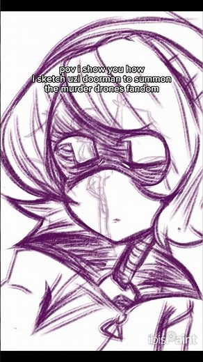 pov I show u how I draw uzi doorman to summon the murder drone fandom #art #uzidoorman #murderdrones