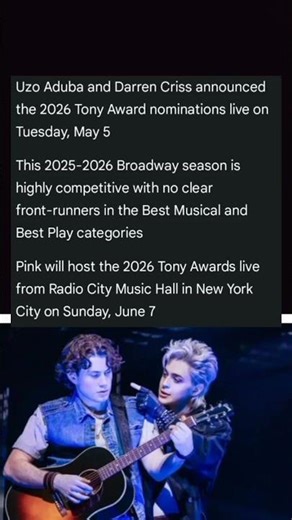 The Road to the 2026 Tony Awards: Broadway’s Biggest Night 🎭