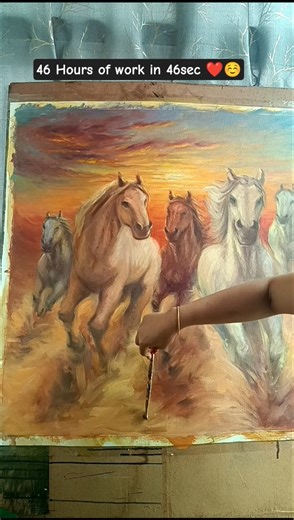 Seven Horses 🐎#artwork #originalartwork #acrylicpainting #artshorts #7horsepainting #drawing #paintg