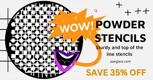 ✨ 35% Off All Powder Stencils ✨ Sturdy and top of the line stencils can be used with Bullseye powders or enamels on your choice of glass. https://aaeglass.com/collections/powder-stencils | AAE Glass | Facebook