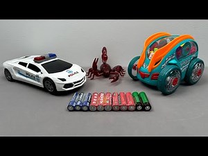 Unboxing the remote control scorpion, dump stunt car, and spinning police car.