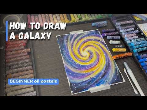 Easy Oil Pastel Galaxy Drawing for Beginners ✨ | Step by Step Tutorial