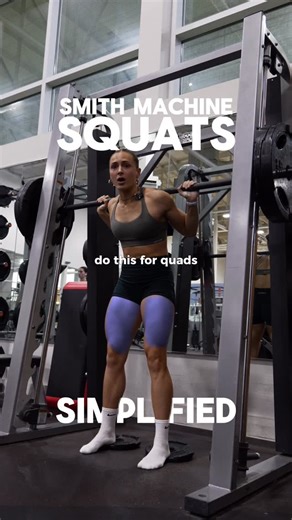 Jordan G Bradburne on Instagram: "READ BELOW TO LEARN HOW TO USE THE SMITH MACHINE PROPERLY ⬇️ Both quads and glutes are working in every variation of squat. What changes is which muscle takes on more of the load, based on your stance and mechanics. 🍗 QUAD FOCUSED: 1. Closer stance – feet shoulder-width (or slightly narrower) 2. Heels slightly elevated – use plates, wedges, or heeled shoes 3. Upright torso and more forward knee bend – allow knees to track over (or slightly past) the toes 🍑 GLU