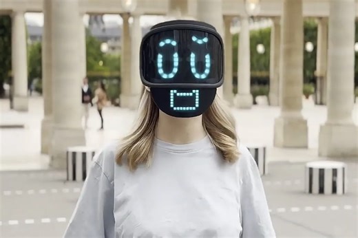 Qudi Mask hides your face behind an LED display