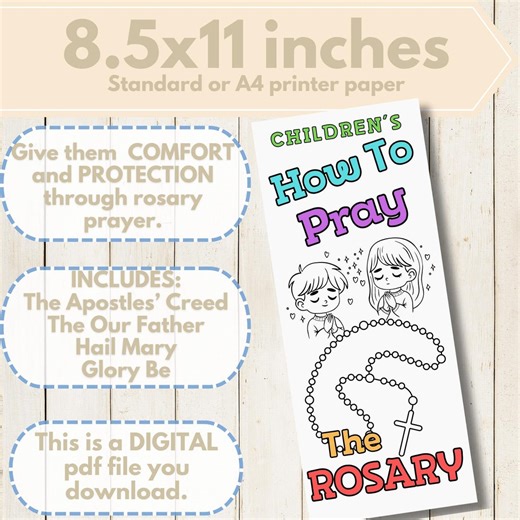How to Pray Rosary for KIDS PDF: Instant Download Easy Prayer Guide for Children, Fold Printable Rosary Guide, Catholic Prayer for Children - Etsy