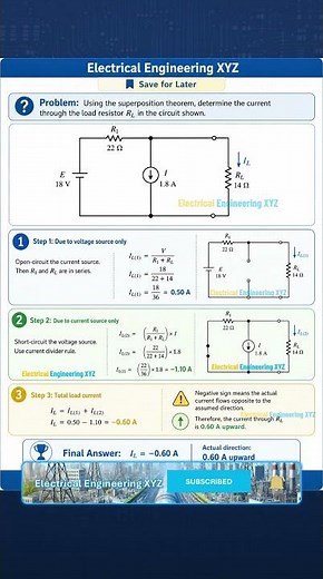 Superposition Theorem Made EASY! Find Load Current Fast ⚡ #Shorts