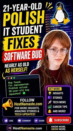 21-Year-Old IT Student Fixes 20-Year-Old Linux Bug 😳 | #Linux #Programming #TechNews #HostNamaste