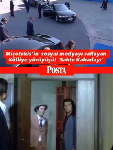 📍”Ülkem hala Türkiye tarafından savaş tehdidiyle karşı karşıya” açıklamasını yapan Yunanistan Başbakanı Miçotakis’in, Cumhurbaşkanlığı Külliyesi’deki yürüyüşü dikkat çekti. 📍NATO Zirvesi için geldiği Cumhurbaşkanlığı Külliyesi’nde mehter marşıyla karşılanan Miçotakis, bugünkü toplantıya bir omzu düşük şekilde giriş yaptı. 📍Miçotakis’in yürüyüşü, Kemal Sunal’ın ‘Sahte Kabadayı’ filmindeki rolüne benzetildi. #miçotakis #NATO #yürüyüş #sahtekabadayı #dünya