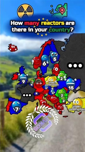 How many reactors are there in your European country? #geographythroughmaps #europe #map #reactors