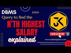 28 | SQL Queries for Nth Highest Salary: Different Approaches and Practical Demonstrations #queries