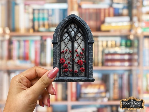 Gothic Rose Stained Glass Window Sticker, Suncatcher, Waterproof Decal for Tumbler, Laptop, Kindle - Etsy