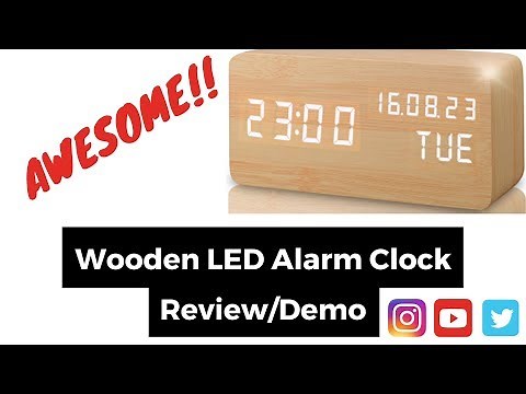 REVIEW AND DEMO OF A WOODEN DIGITAL ALARM CLOCK - LEERON