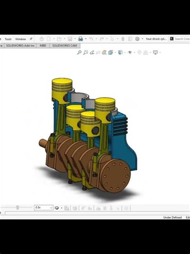 Four stroke engine Simulation #4stroke #fourstrokengine