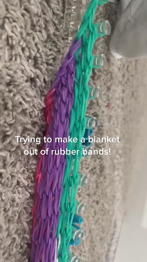 Trying to make a rainbow loom blanket! Follow and like for more updates!! #fypシ #rainbowloom #ruberbands
