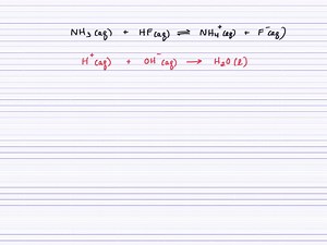Write a net ionic equation for the reaction between aqueous solutions of (a) ammonia and hydrofluoric acid. (b) perchloric acid and rubidium hydroxide. (c) sodium sulfite and hydriodic acid. (d) nitric acid and calcium hydroxide. | Numerade