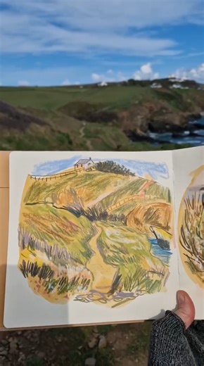 Sketching at Lizard Point, a calm moment in nature