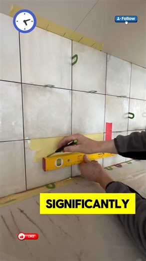 Laser-level tile setting for DIYer's : perfect kitchen results. #tileinstallation #DIYRenovation #LaserLevel #tilinghacks | Discover with Noah
