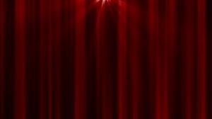 Download Abstract red curtain background in a theater or stage illuminated by spotlight lamps made of iridescent stripes and lines for free