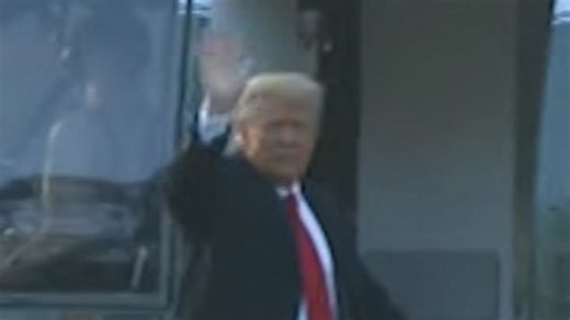 Donald Trump leaves the White House for final time as president