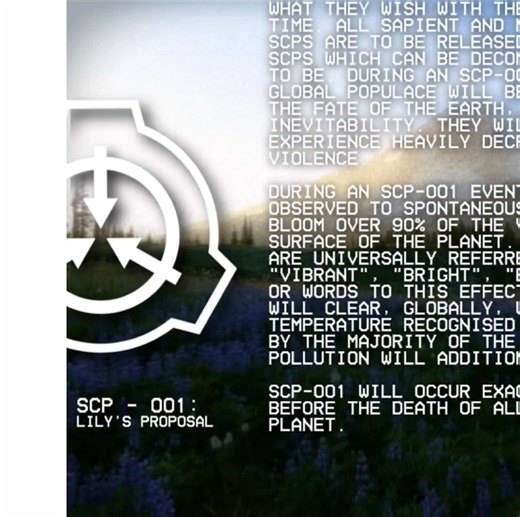 SCP-001: Lily’s Proposal for a Beautiful End
